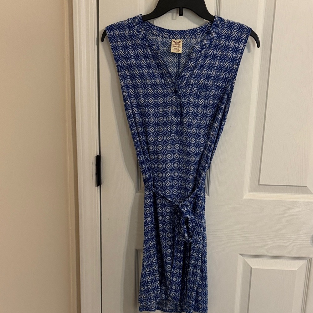 Faded Glory Blue Geometric Mini Dress